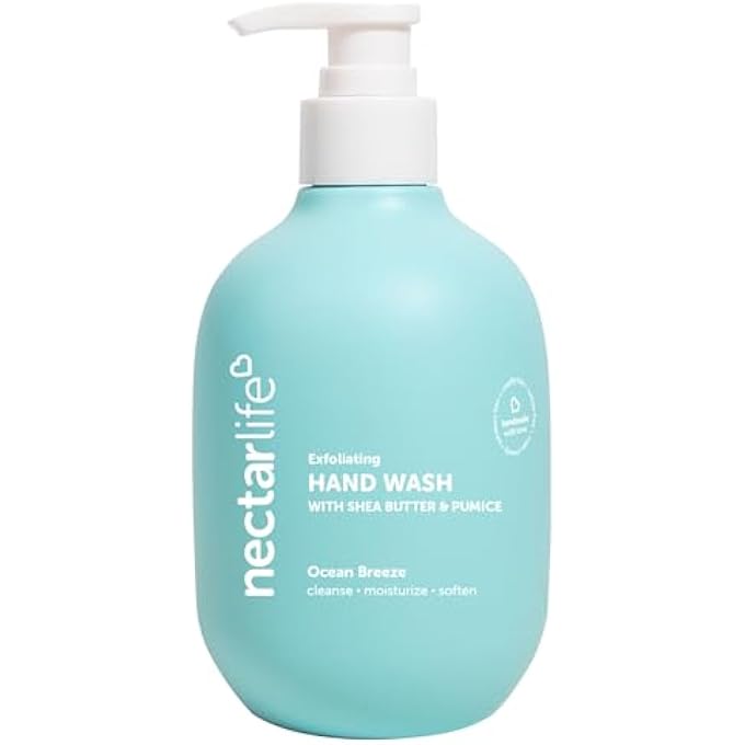 Nectar Life LIFE HAND WASH 14OZ, EXFOLIATING AND MOISTURIZING HAND SOAP WITH VOLCANIC PUMICE, JOJOBA OIL & SHEA BUTTER, OCEAN BREEZE SCENT - Image 1